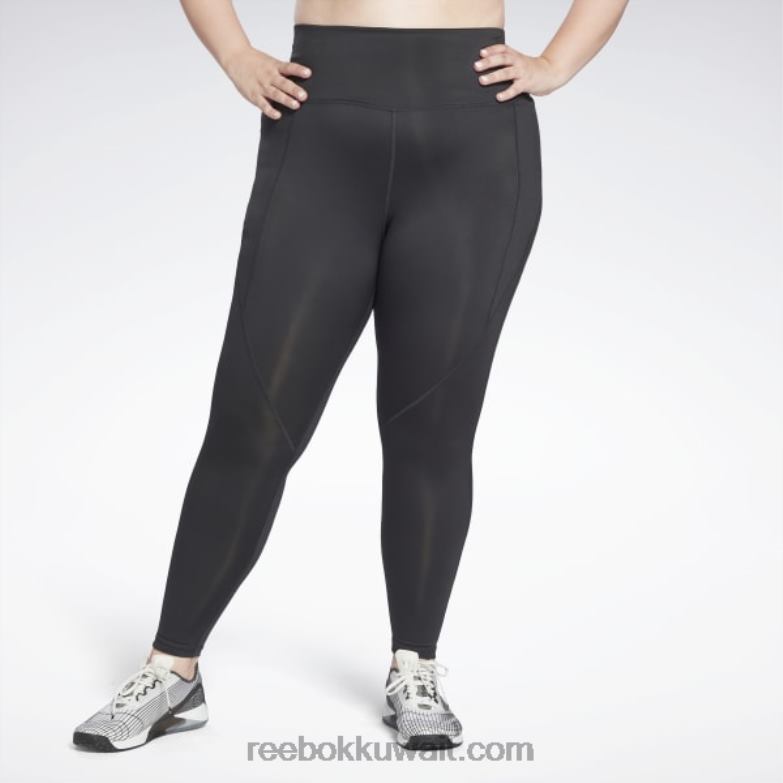 نحيف أسود الليل طماق عالية الارتفاع برنامج بانت جاهزة للتمرين (حجم كبير) Reebok 0NZ0F906