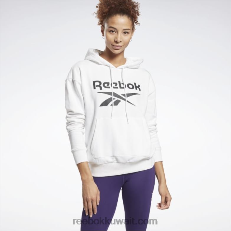 نحيف أبيض أسود هودي بطبعة شعار الهوية الفرنسية Reebok 0NZ0F989