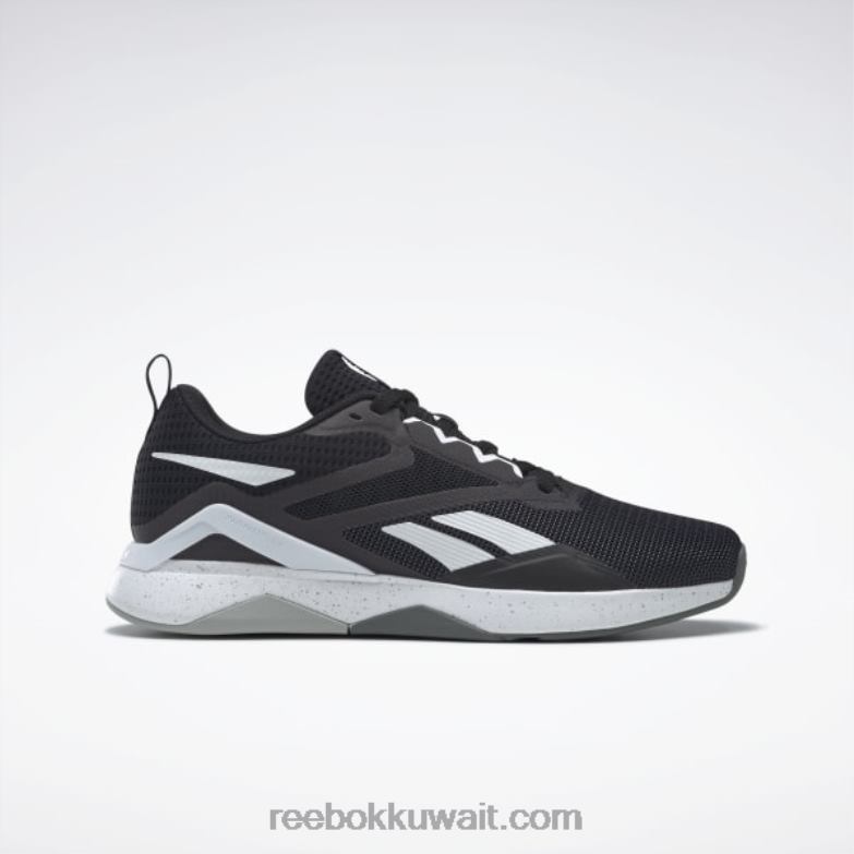 أسود النواة / أبيض ftwr / رمادي نقي 6 حذاء تدريب nanoflex tr 2.0 للرجال Reebok 0NZ0F1115