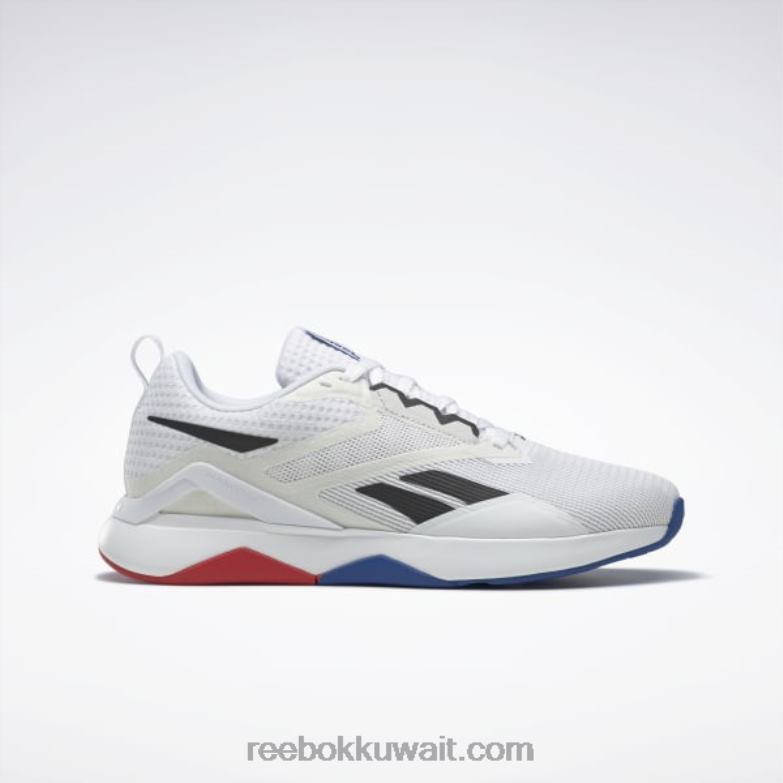 أبيض ftwr / رمادي بارد 6 / أسود أساسي حذاء تدريب nanoflex tr 2.0 للرجال Reebok 0NZ0F1139