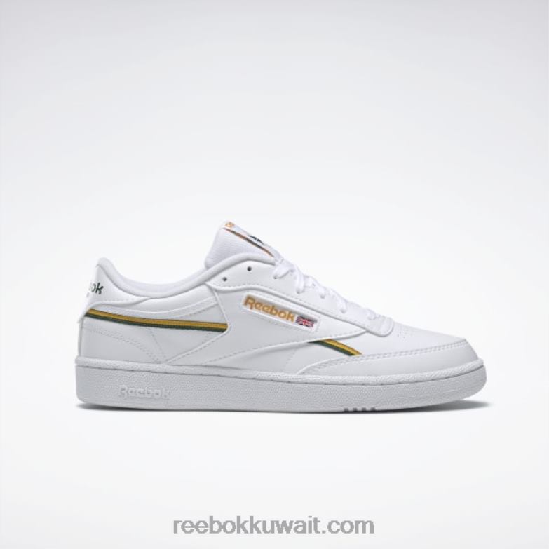 أبيض ftwr / ذهب جامعي / أخضر غامق حذاء كلوب سي 85 نباتي Reebok 0NZ0F313