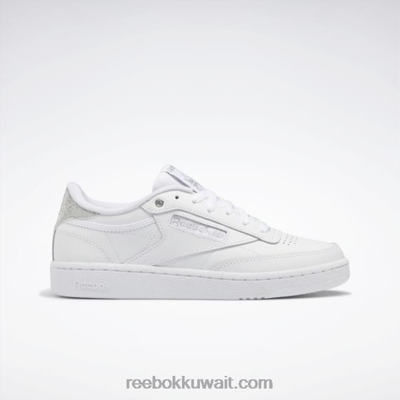 التقى أبيض / فضي ftwr. حذاء نسائي كلوب سي 85 Reebok 0NZ0F319