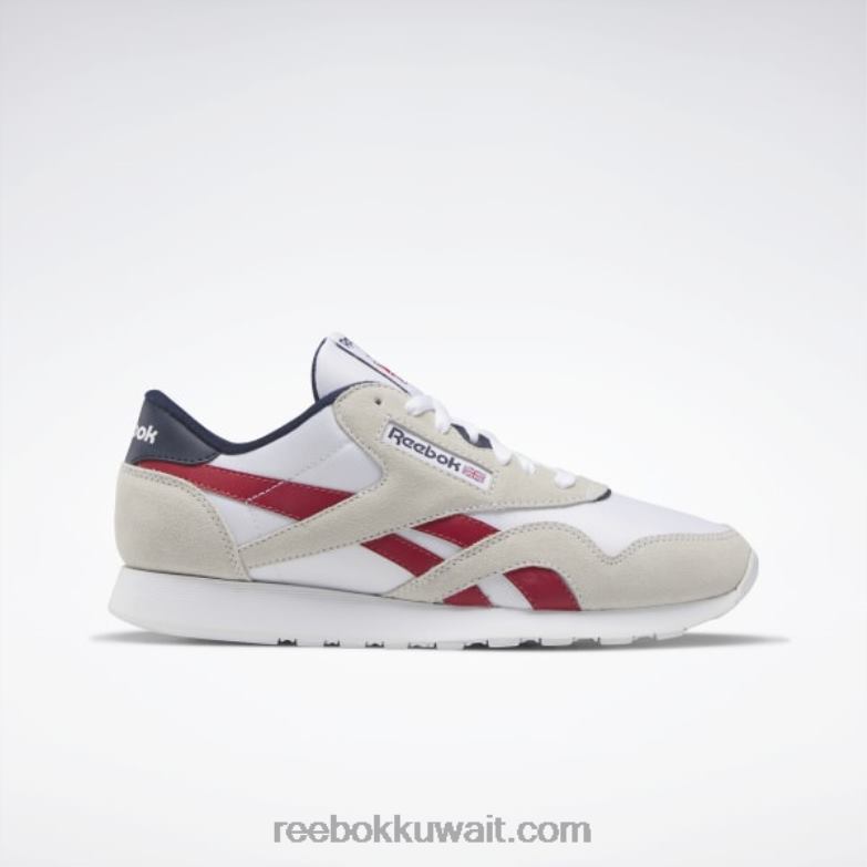 ftwr أبيض / فلاش أحمر / متجه بحري أحذية الرجال النايلون الكلاسيكية Reebok 0NZ0F1100