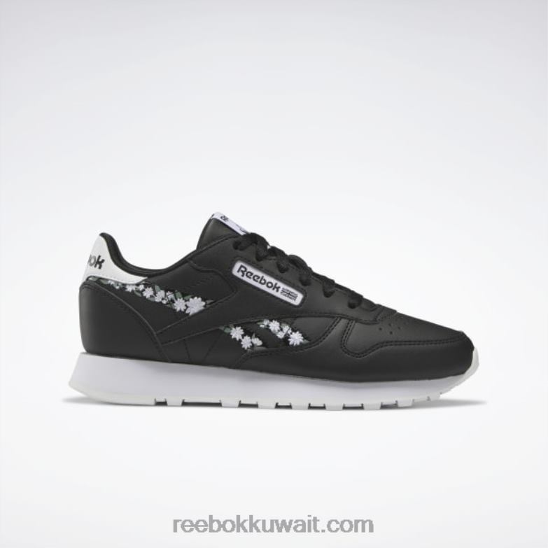 أطفال الأساسية أسود / أبيض ftwr حذاء جلدي كلاسيكي - مدرسة ابتدائية Reebok 0NZ0F1410