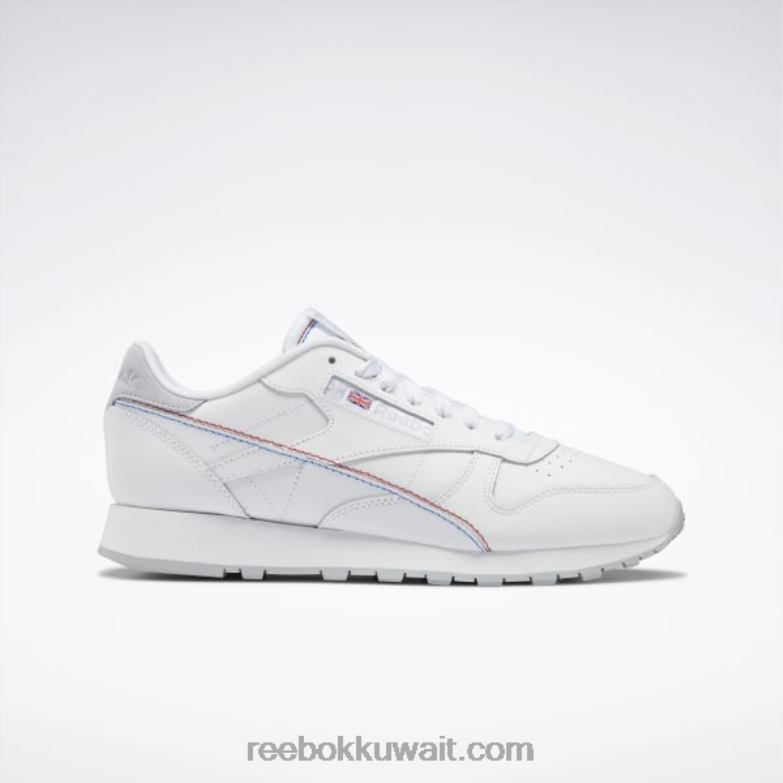 ftwr أبيض / أزرق متجه جلد كلاسيكي يجعله حذائك Reebok 0NZ0F224