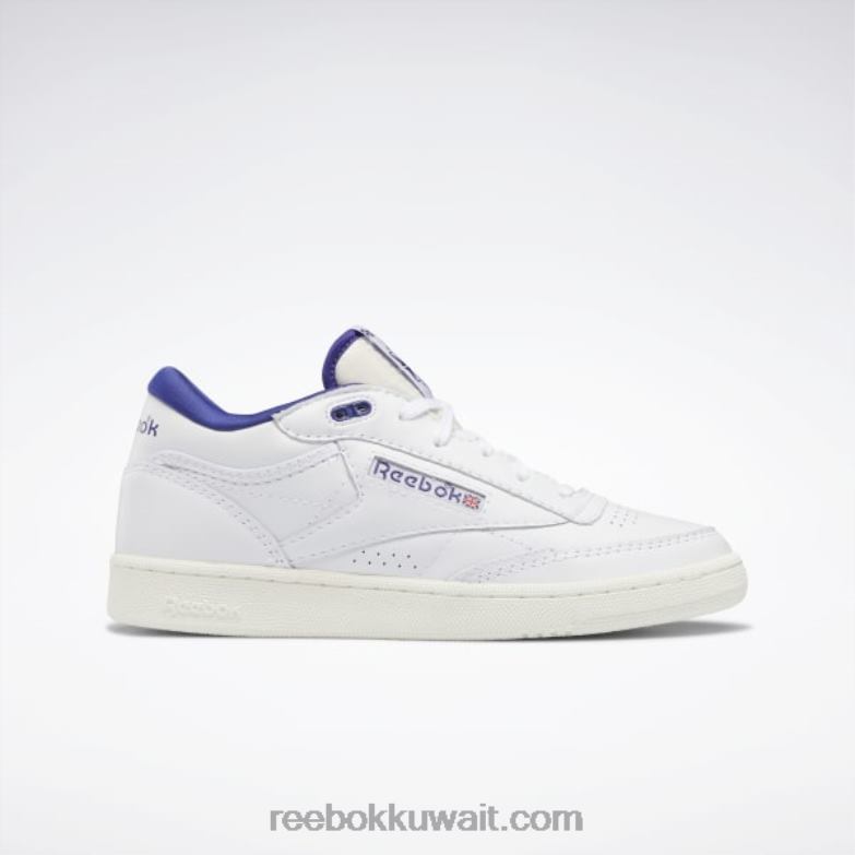 ftwr أبيض / طباشيري / أرجواني غامق حذاء كلوب سي ميد الثاني عتيق Reebok 0NZ0F546