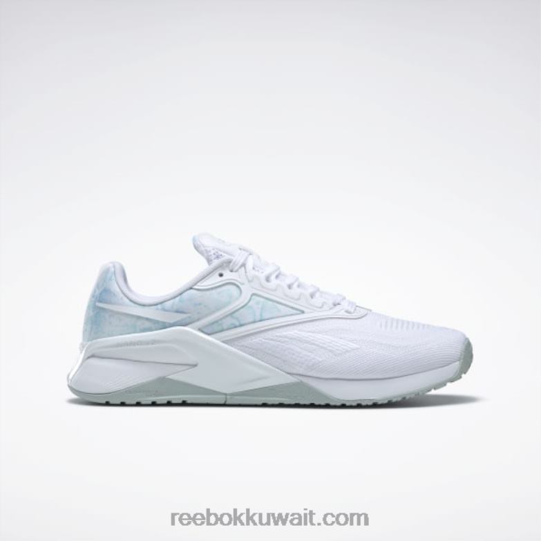 أبيض ftwr / رمادي ساحلي / تلميح النعناع حذاء رياضي نسائي من nano x2 Reebok 0NZ0F180