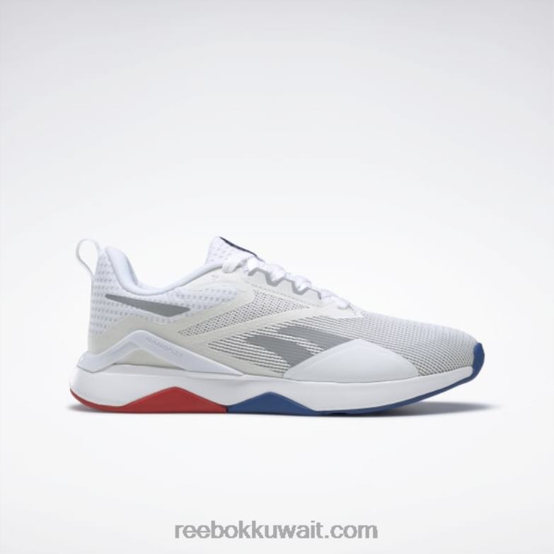 ftwr الأبيض / ناقلات الأزرق / ناقلات الأحمر حذاء تدريب nanoflex tr 2.0 للنساء Reebok 0NZ0F183