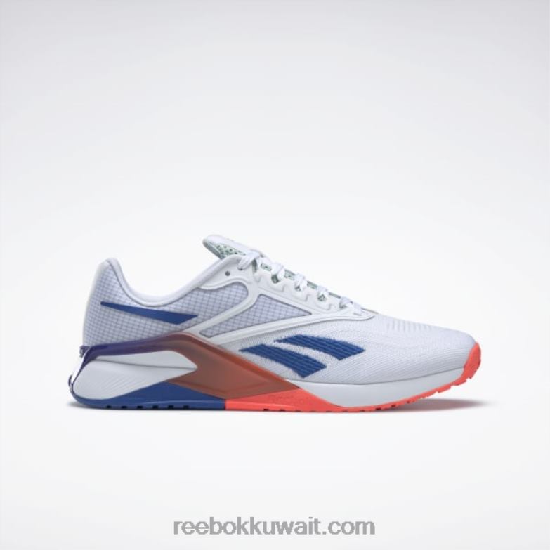 ftwr أبيض / متجه أزرق / برتقالي مضيئة حذاء تدريب نانو x2 للرجال Reebok 0NZ0F1046