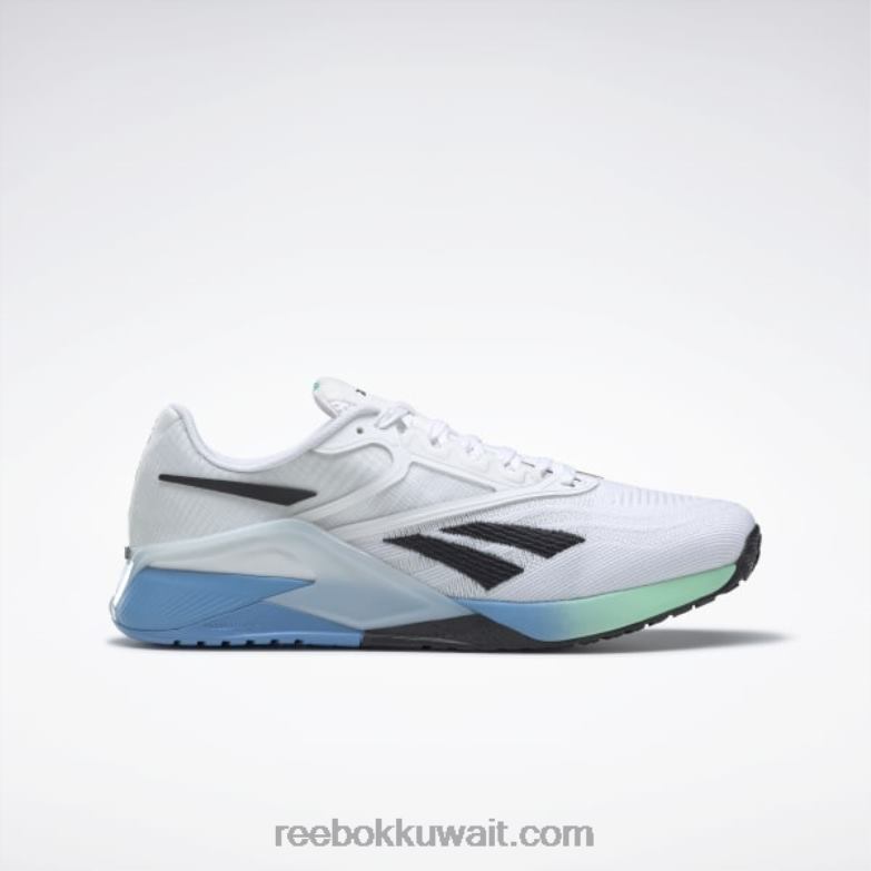 أبيض ftwr / أساسي أزرق / تلميح النعناع حذاء تدريب نانو x2 للرجال Reebok 0NZ0F1060