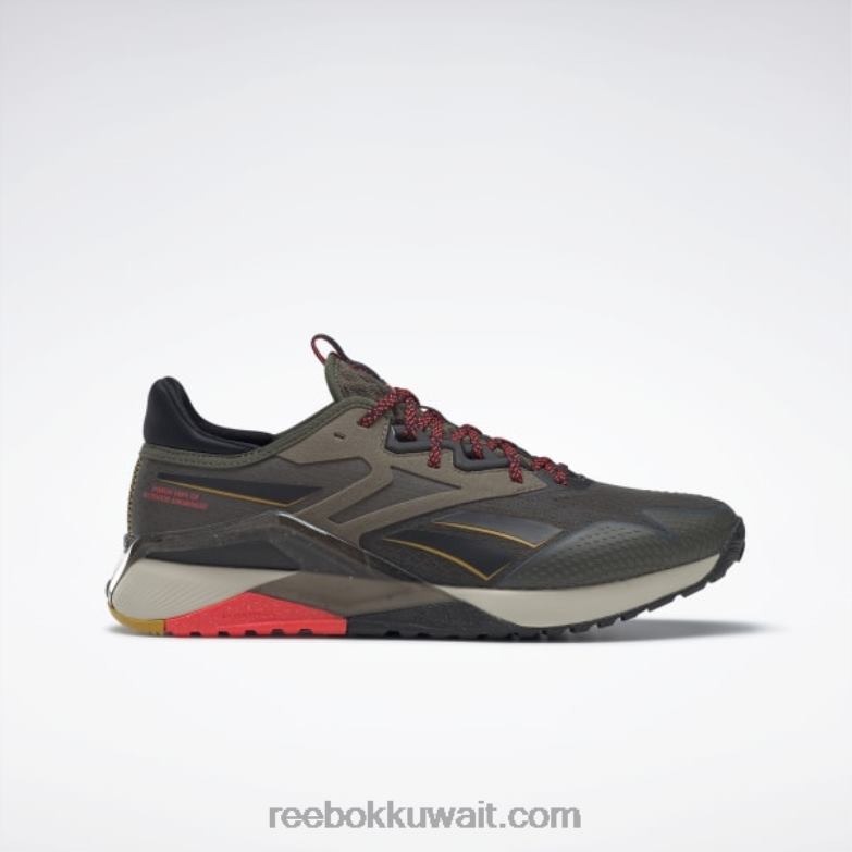 الجيش الأخضر / الأساسية السوداء / الكرز النيون حذاء تدريب nano x2 tr Adventure للرجال Reebok 0NZ0F1054