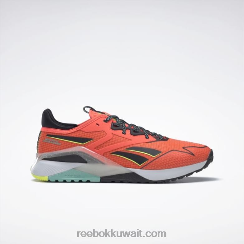 توهج برتقالي / قلب أسود / أصفر حامض شمسي حذاء تدريب nano x2 tr Adventure للرجال Reebok 0NZ0F1116