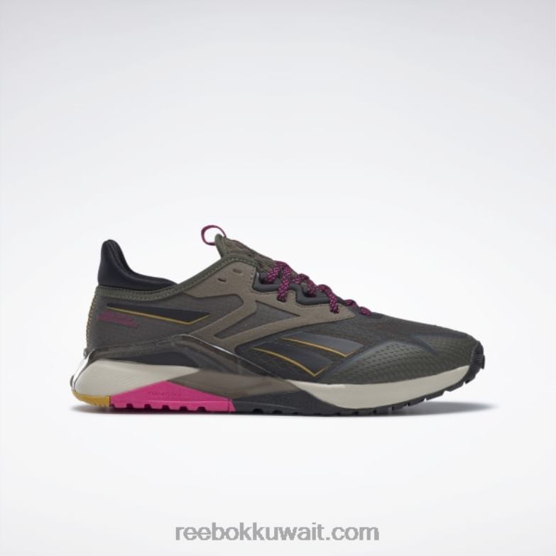 الجيش الأخضر / الأساسية السوداء / فخور الوردي حذاء nano x2 tr Adventure للنساء Reebok 0NZ0F162