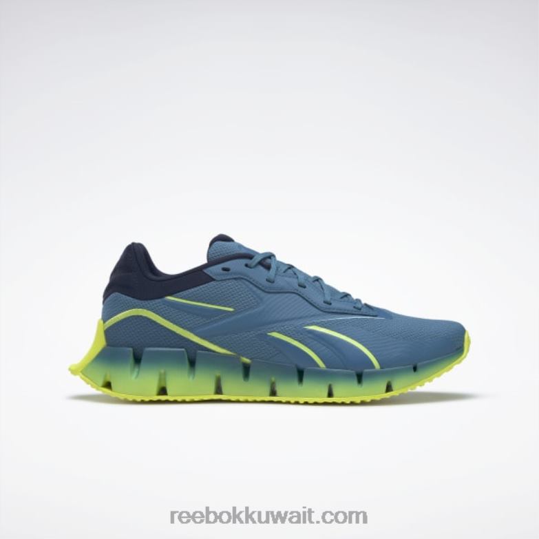أزرق فولاذي s23-r / حمض شمسي أصفر / بحري متجه حذاء zig dynamica 4 Reebok 0NZ0F195