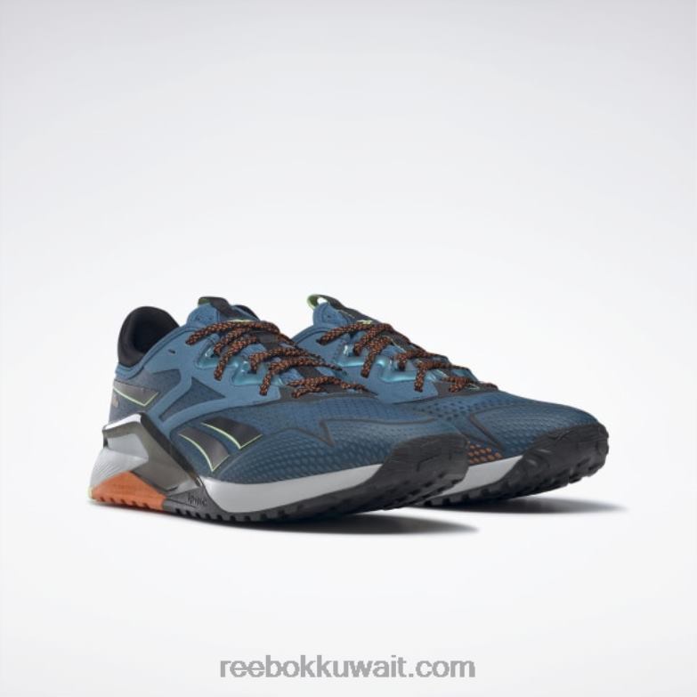 steely blue s23-r / core black / smash orange s23-r حذاء تدريب nano x2 tr Adventure للرجال Reebok 0NZ0F1309