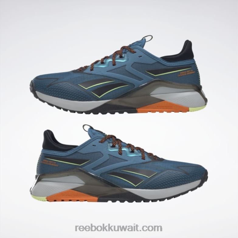 steely blue s23-r / core black / smash orange s23-r حذاء تدريب nano x2 tr Adventure للرجال Reebok 0NZ0F1309